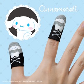 Allone Sanrio Characters Cinnamoroll Finger Sack for Games, 5 Pieces, 0.9 x 0.1 x 1.6 inches (2.3 x 0.3 x 4 cm), Smartphone Game, Sound Game, Rhythm Game, Package Can Be Used As Storage Pouch,