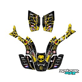 Kalair GFX Graphics Kit for Honda TRX 300EX MAIER PLASTICS (1993-2006) Revolt Series Gold 21 Mil - ATV UTV Custom Racing Graphics Stickers Decals Kit, no-plastics
