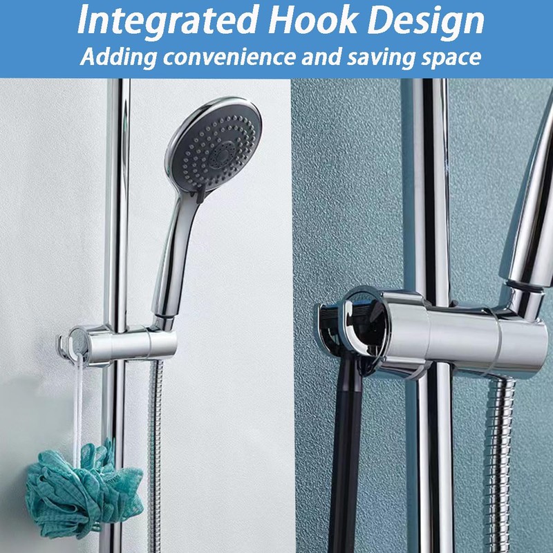 YOXITIXOY Adjustable Shower Head Bracket with 2 Hooks, for 16