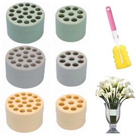 egniFurn 6-Piece Ikebana Spiral Stem Holders with Sponge Brush - DIY Floral Arrangement Kit for Vases, Home Decor Art (2 Sizes)