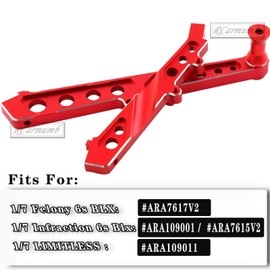 Rcarmumb Alloy Front Rear Chassis Brace Upgrades Part for ARRMA 1/7 Felony 6S BLX,Infraction 6S BLX,Limitless Roller,Aluminum Front Rear Chassis Brace Set Upgrades Part,Replaces ARA320511,Red