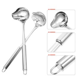 Artibetter 2 Cucharas De Acero Inoxidable Para Salsas Con Pico Cucharas De Pico De Pato Cucharón Para Servir Sopa Utensilio De Cocina Para Cucharas Salsas Aderezos