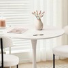 SoarFlash White Round Dining Table, 24" Tulip Table 2-4 People