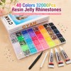 40 Colors Jelly Rhinestones Kit, 3 mm Flatback Resin Jelly