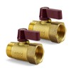 CBLDF Shut-off Valve 1/2 Inch, Pack of 2 Brass Stopcock,