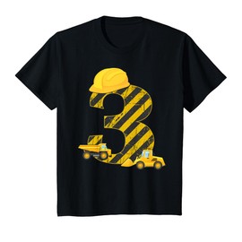 3rd Birthday Digger T-Shirt I 3 Years Builder Excavator Gift T-Shirt