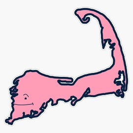 Cape Cod (Vineyard Vines Shape) Vinyl Decal Bumper Sticker 5"