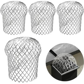 Hazrcvr Sieve Rain Gutter 4 Pieces Gutter Strainer Downpipe Protection Aluminium Filter Grid Gutter Screen Downpipe Protection Leaf Sieve Adjustable Rain Pipe Protection Gutter Downpipes Protective