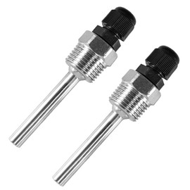 2 pieces 50 mm immersion sleeve, stainless steel immersion sleeve G 1/2 inch thread for temperature sensor, 8 x 50 mm immersion sleeves, immersion protection tubes for thermocouples, protective tube