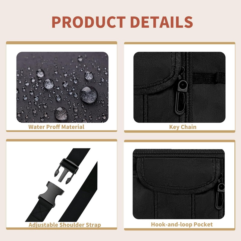 Merleu Quality Server Apron,Machine Washable Waitress Apron with Adjustable Belt,Durable