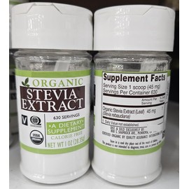 Trader Joe Organic Stevia Extract Calorie Free 1oz 28.35g (Two Bottles)