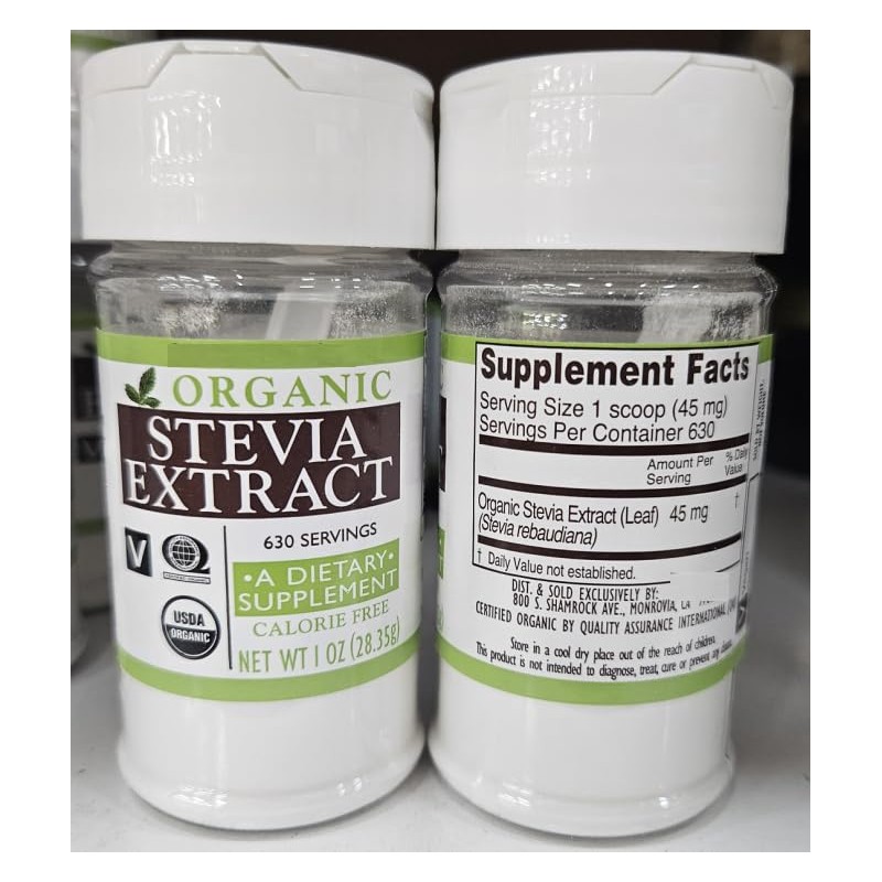 Trader Joe Organic Stevia Extract Calorie Free 1oz 28.35g (Two