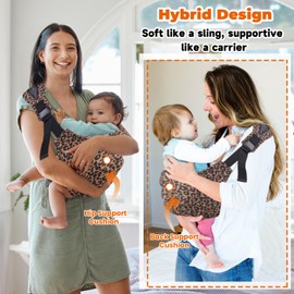 Baby Sling Carrier, Adjustable Baby Carrier, Adjustable Sling Easy Toddler Carrier Comfortable Baby Wrap Carrier Baby Carrier Wrap for Newborn Up to 3-36 Months (Leopard New)
