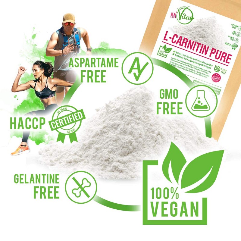Mein Vita/L-Carnitine PUR 330g Bag - Pure L-Carnitine Tartrate Powder