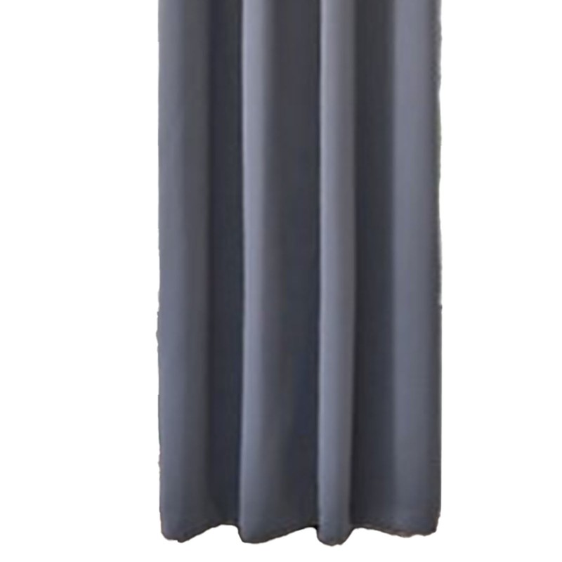 Blackout Curtain Polyester Bedroom Darkening Curtains Dark Grey for Household