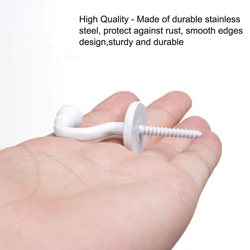 sourcing map 2pcs Curtain Tieback Hooks, Stainless Steel Tassel Curtain