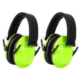 Beedove Children's Ear Protection Pack of 2, Foldable, Adjustable SNR 26 dB Ear Protection for Autism/ADHD/Fireworks/Concert/Loud or Stressful Environment, lime