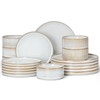 E-far Stoneware Dinnerware Sets, 18-Pieces Modern Plates and Bowls Sets,
