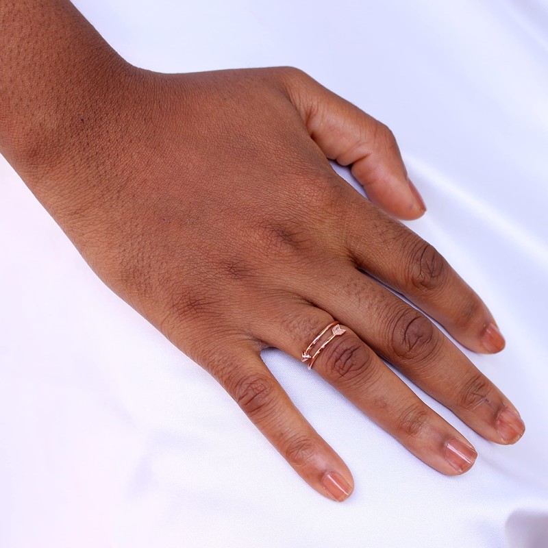 Rose Gold Dipped Sterling Silver Arrow Design Adjustable Midi Toe