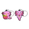 POYAMUSE Adorable Silicone Axolotl Keychain Set - Noodle Lover and
