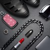 Premium Leather Car Key Chain Case with Rhinestones