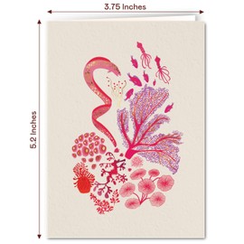 Elena Essex 12 Blank Cards and Envelopes with Gold Foil Detail / 300 GSM Greeting Cards/Blank Inside For All Occasions Birthday Sympathy Thank You Cards / 9.5 x 13cm - Serene Coral Reef Designs