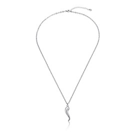 Ardu Jewelry Italian Horn Necklace for Women – Cornicello Charm in Silver – Inspirational Italian Jewelry with Protective Wish