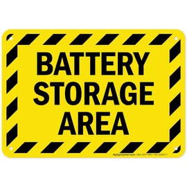 Battery Storage Area Sign, 10X7 Inches, 55 Mil Thick Hdps (High Density Polystyrene), Made In Usa By My Sign Center