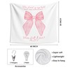 Evcprz Coquette Pink Bow Christian Tapestry, Bible Verse Wall Tapestries,