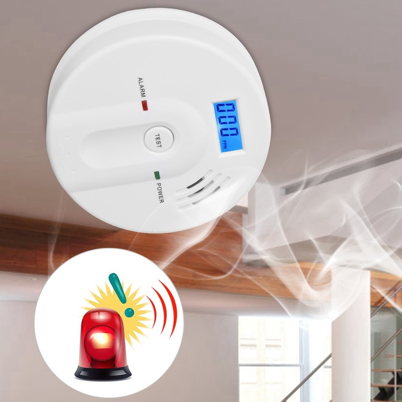 LCD Display Digital Carbon Monoxide Gas Poisoning Sensor Alarm Warning