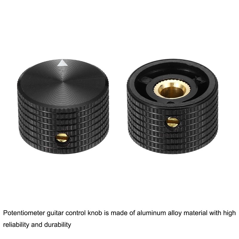 sourcing map 2 Pcs Aluminium Potentiometer Knobs, 1/4" (6.35mm) Universal