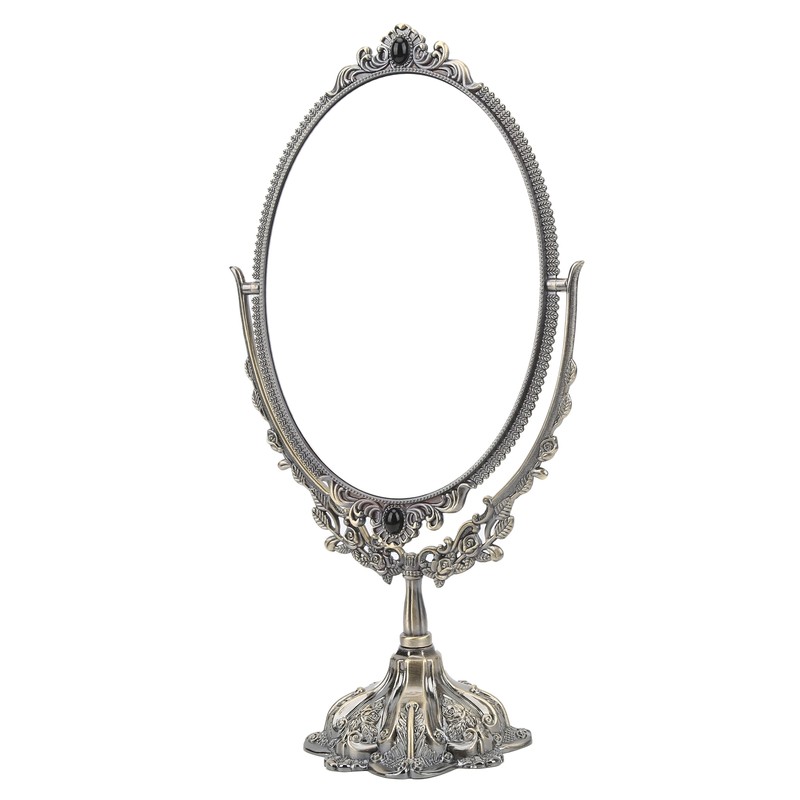 MakeUp Mirror EuropeanStyle Metal Retro DoubleSided Mirror for Bathroom Bedroom