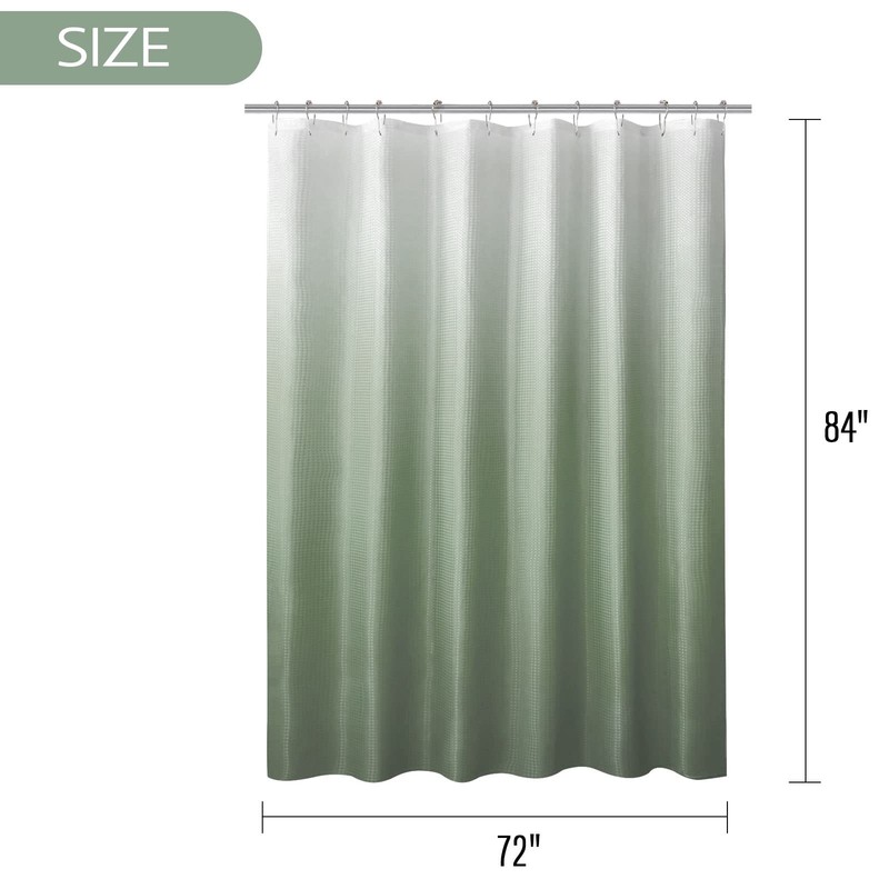 BBiggood Sage Green Shower Curtain, Extra Long Shower Curtain 72