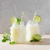 ALINK 100 Light Green and White Striped Paper Straws, Biodegradable