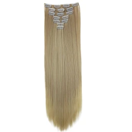 PRETTYSHOP XL 7 parts set clip in extensions, 60 cm hair extension piece, smooth