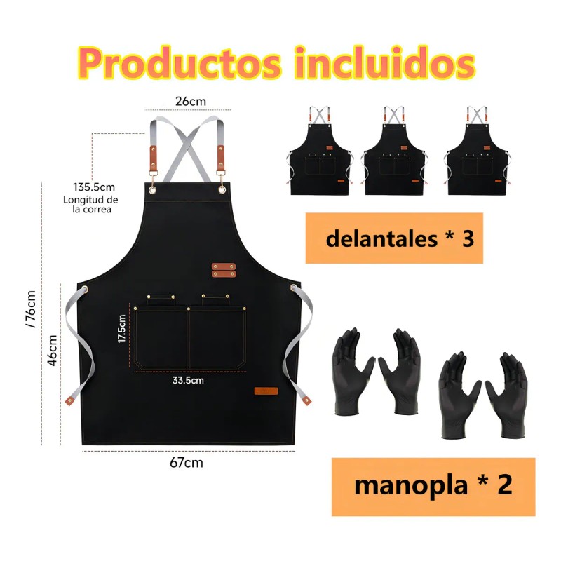 10 Pzs Mandil Delantal Para Chef Meseros Barbería Pintores