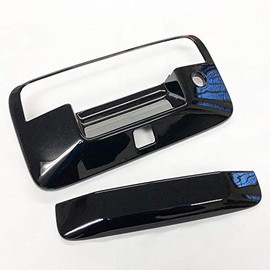 eLoveQ Gloss Black Tailgate Handle Covers Compatible with 2014-2018 Chevy Silverado+GMC Siera 1500+2500+3500 with Backup Camera Hole