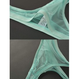 Zegoo Men's Super Thin Transparent Thong Swimsuit