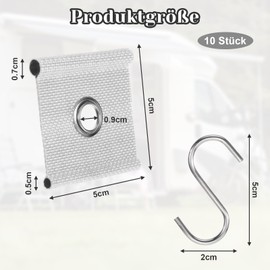 Pack of 10 Piping Strips Hooks, Piping Guide Hooks, Piping Hook for Piping Tape, Awning Piping, Caravan Accessories, Piping Rail, 3 m Awning Eyelet (White)