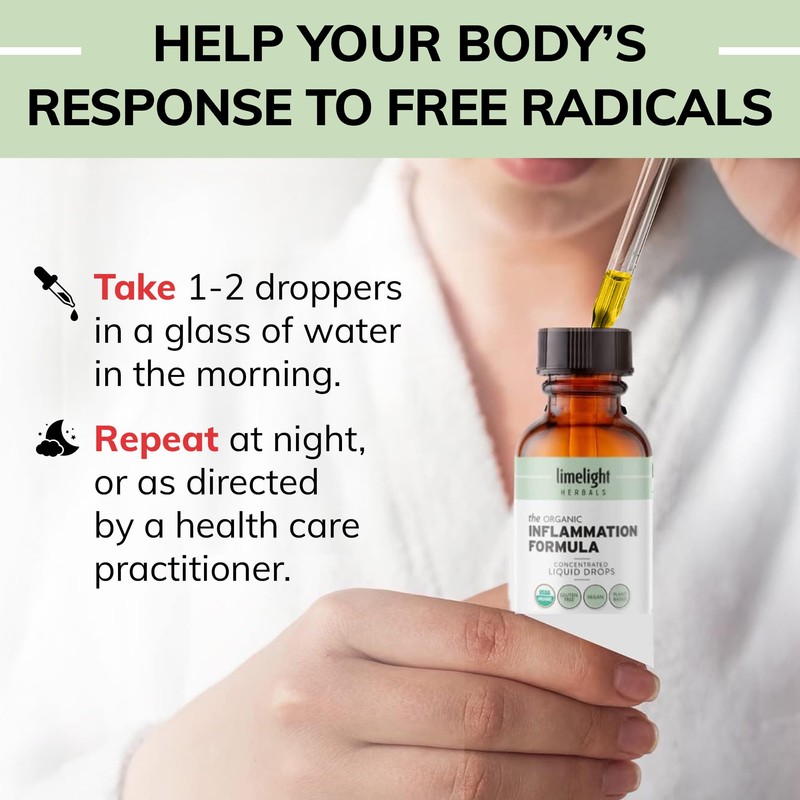 USDA Organic Inflammatory Support Drops - Turmeric Curcumin, Ginger, Boswellia