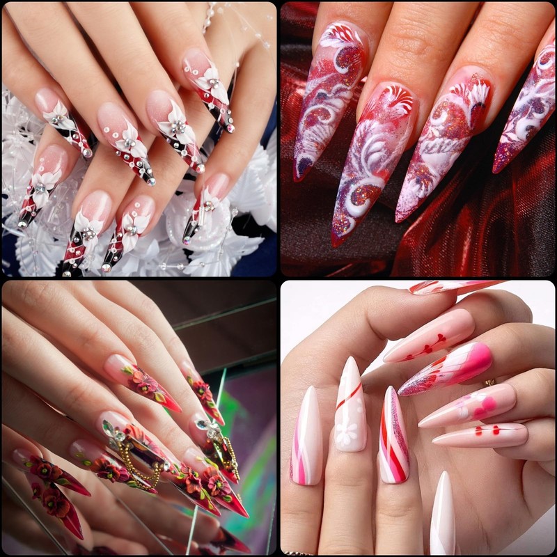 LUFFLOK Medium Almond Nail Tips, 500 Pcs Half Cover Natural