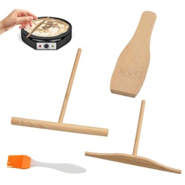 Lsydgn Crepe Spatula, Crepe Set, Dough Crepe Distributor, Crepe Maker, Made of Robust and Sustainable Beech Wood, Crepe Slider, Baking Tools for Pancakes, Pancake Maker Tool