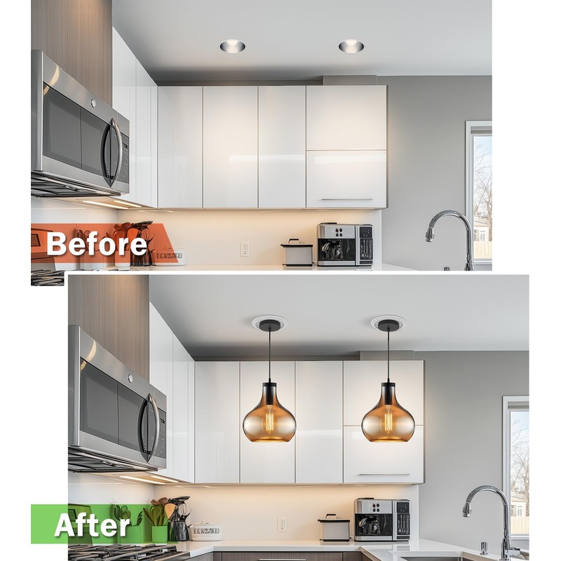 tebio R5 and 6 Recessed Can Light Conversion Kit, Ceiling