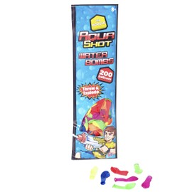 HTI Toys Aqua Shot Waterbomb + Nozzle 200 Pieces, multicoloured, 0008475
