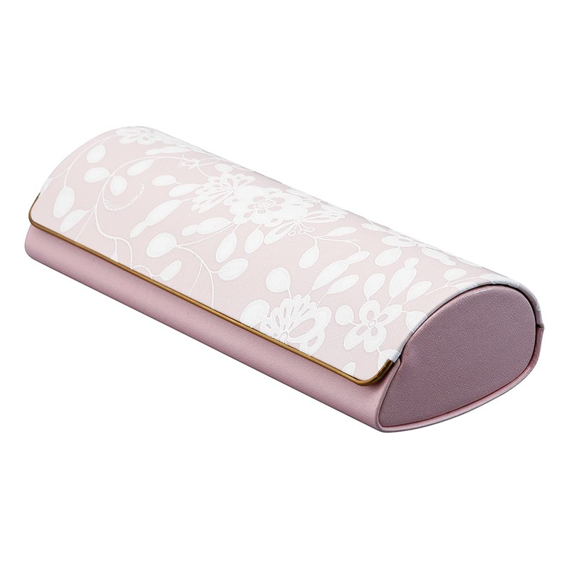 Narumi Pearl NA-6 Glasses Case, Pink, Hard, Magnetic, Floral Pattern