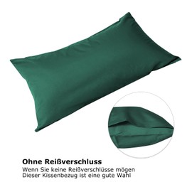 SALAD HOUSE Pillowcase 40 x 80 cm, 400TC 100% Cotton, Super Soft Premium Pillowcase Egyptian Extra Long Staple Duvet Cover Pillowcase (Forest Green without Zip)