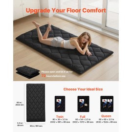 Japanese Tatami Mat Twin Size Foldable Futon Mattress with Fastener Storage Bag 9-Layer Floor Mat Japanese Style MattressesDefault: Default