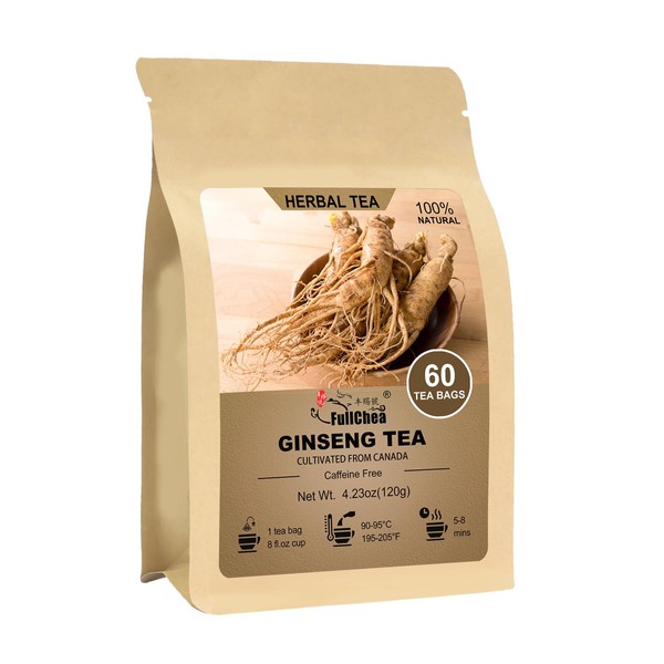 FullChea - Ginseng Tea bags, 60 Teabags - Pure Ginseng