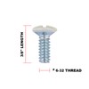 Henne Bery 3/8" Long 6-32 Thread, Oval Head Milled Slot