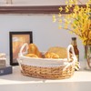 Wicker Bread Basket with Removable White Liner，Serving Bread Basket For